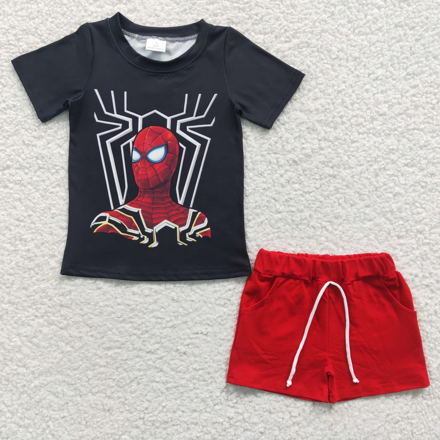Boys Spider print summer outfits BSSO0226