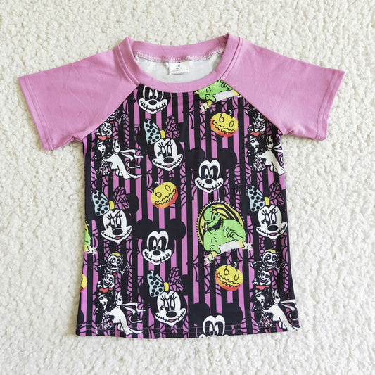 Boys short sleeve Halloween purple shirts       BT0041