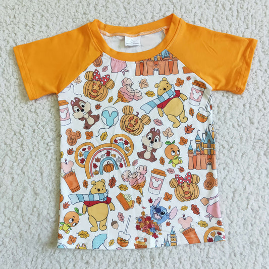 Cute little bear  Halloween fall pumpkin shirts       BT0044