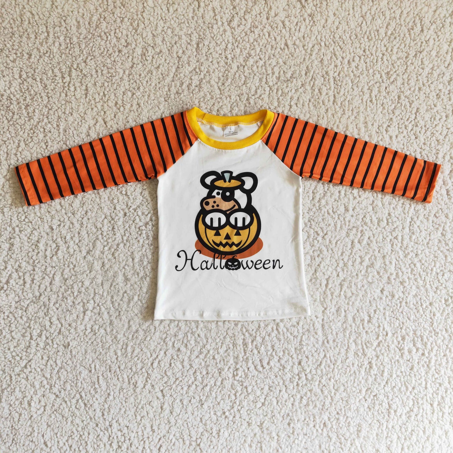 Boys Halloween cute dog and punpkin print top    BT0054