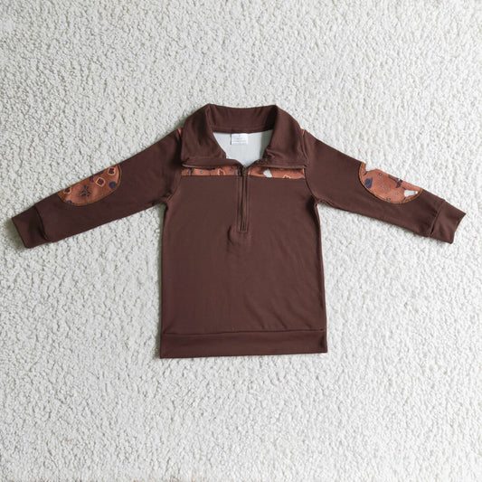 Boys brown pullover top     BT0111