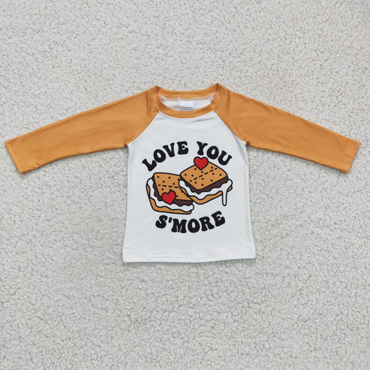 Boys Valentines day LOVE YOU S'MORE print top   BT0123