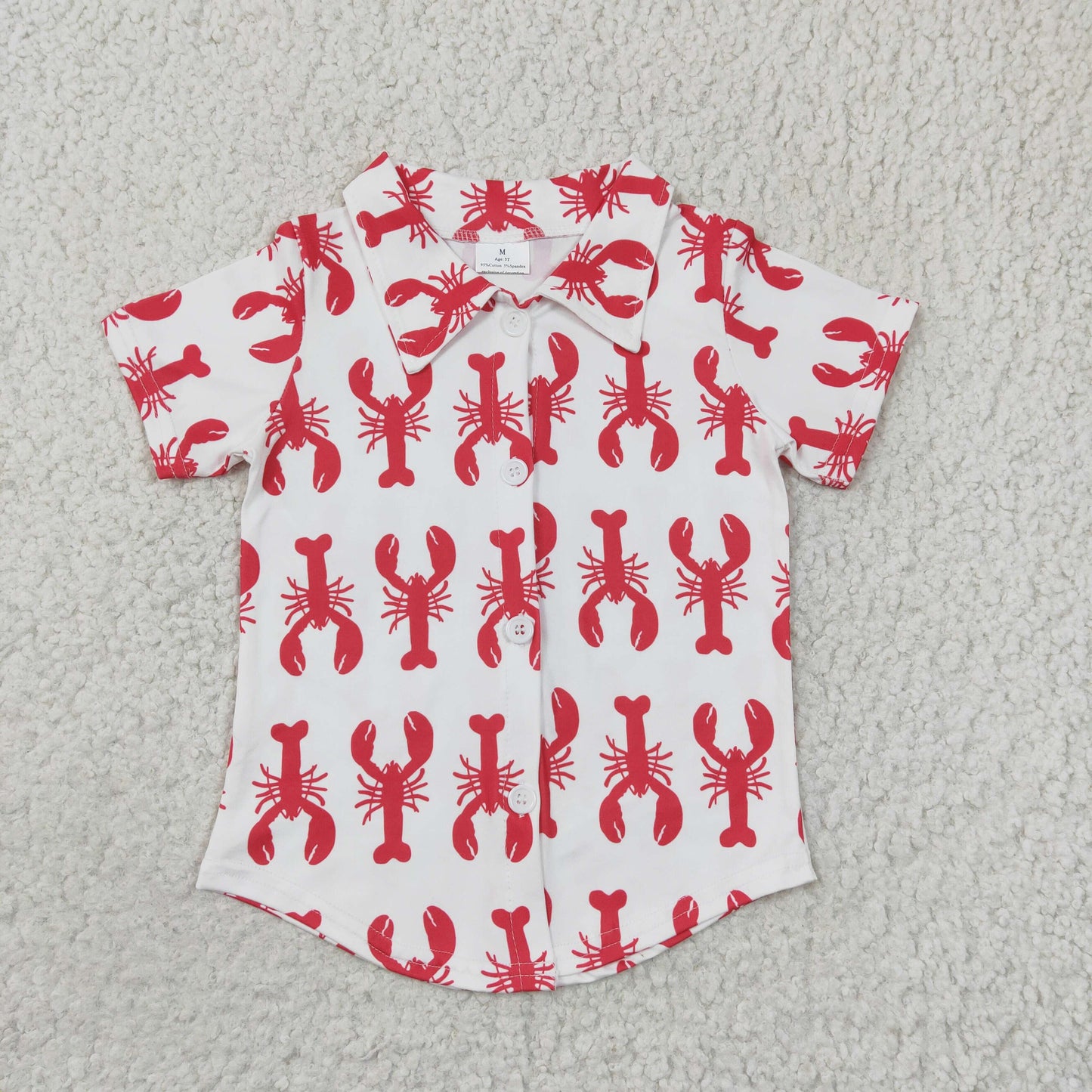 Boys crawfish print button up shirts  BT0161