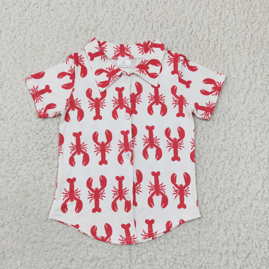 Boys crawfish print button up shirts  BT0161