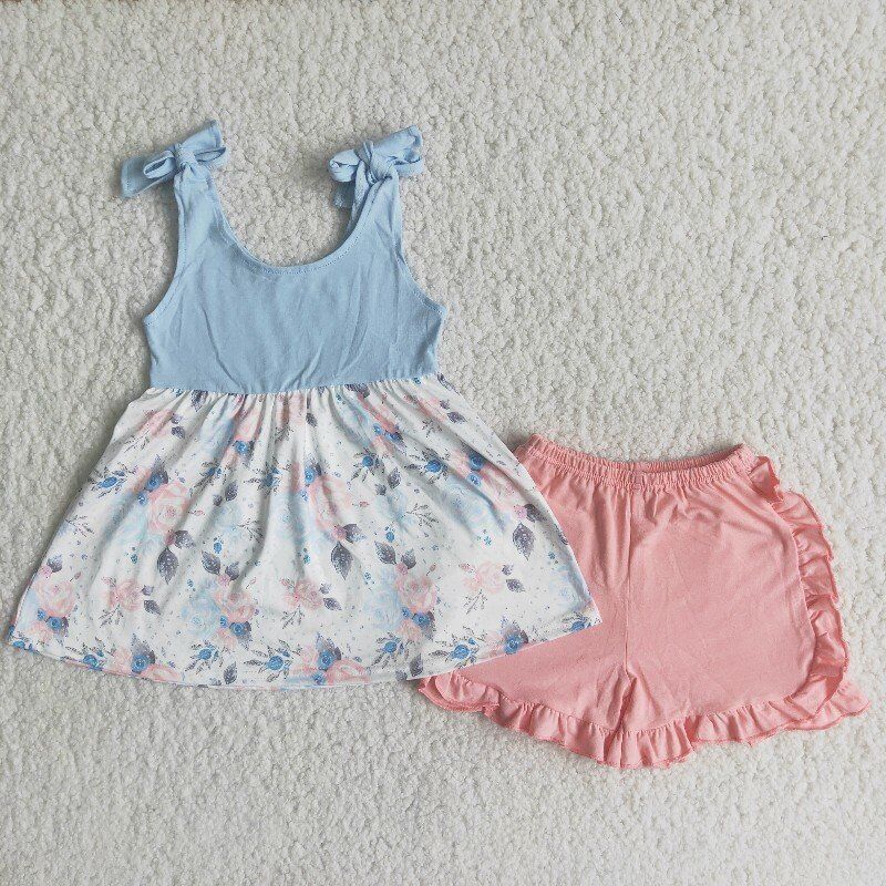 (Promotion)Halter top ruffles shorts summer outfits C0-12