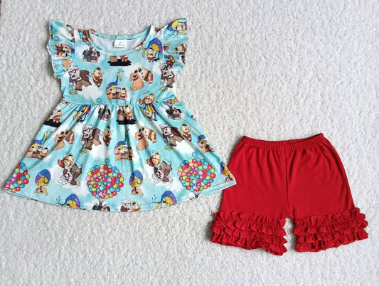 Girls summer cartoon print outfits   C1-1