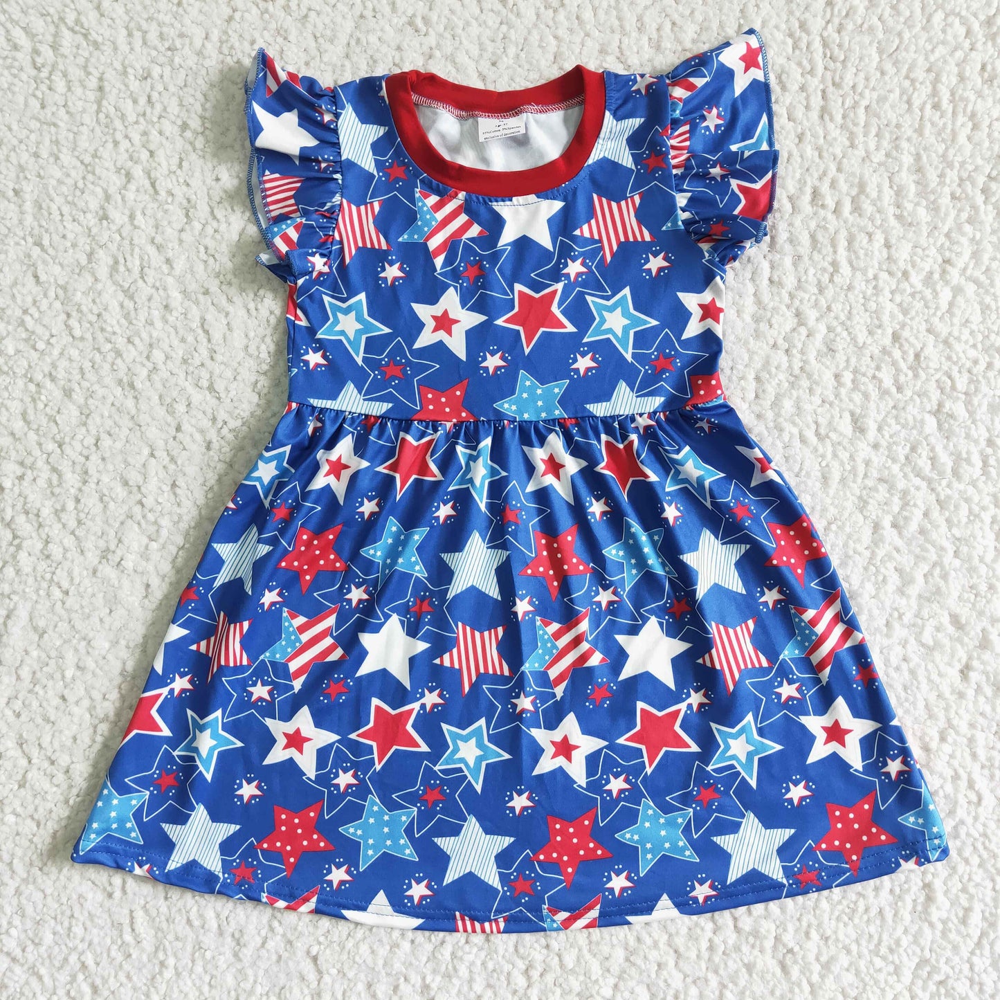 (Promotion)Flutter sleeve 4th of July dress  C11-9