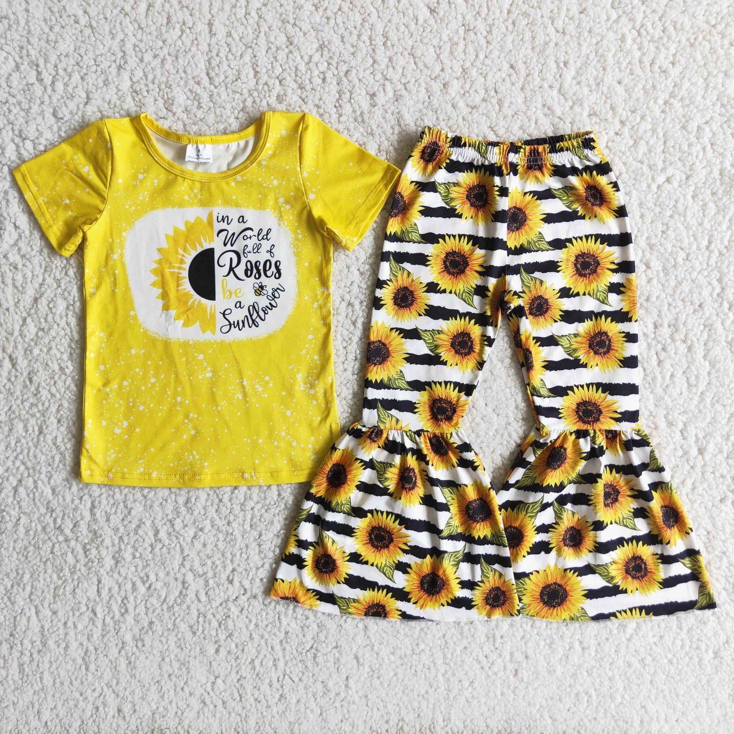 (Promotion) Girls sunflower print outfits   C12-12