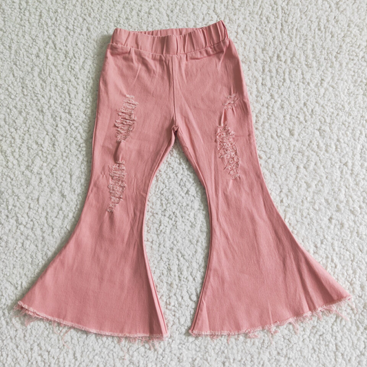 Bell bottom pink jeans      C13-1-2