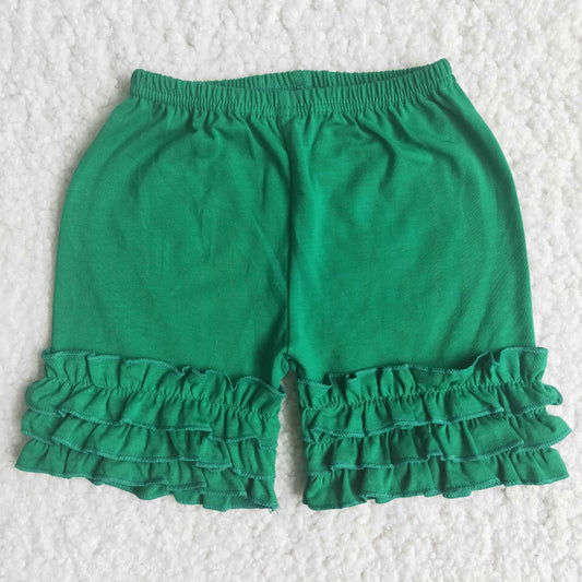 Girls summer green ruffles shorts C15-14