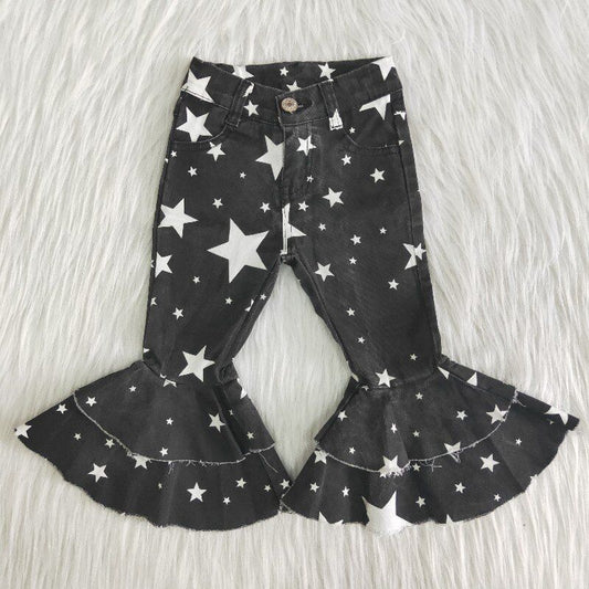 Bell bottom black stars jeans          C15-21