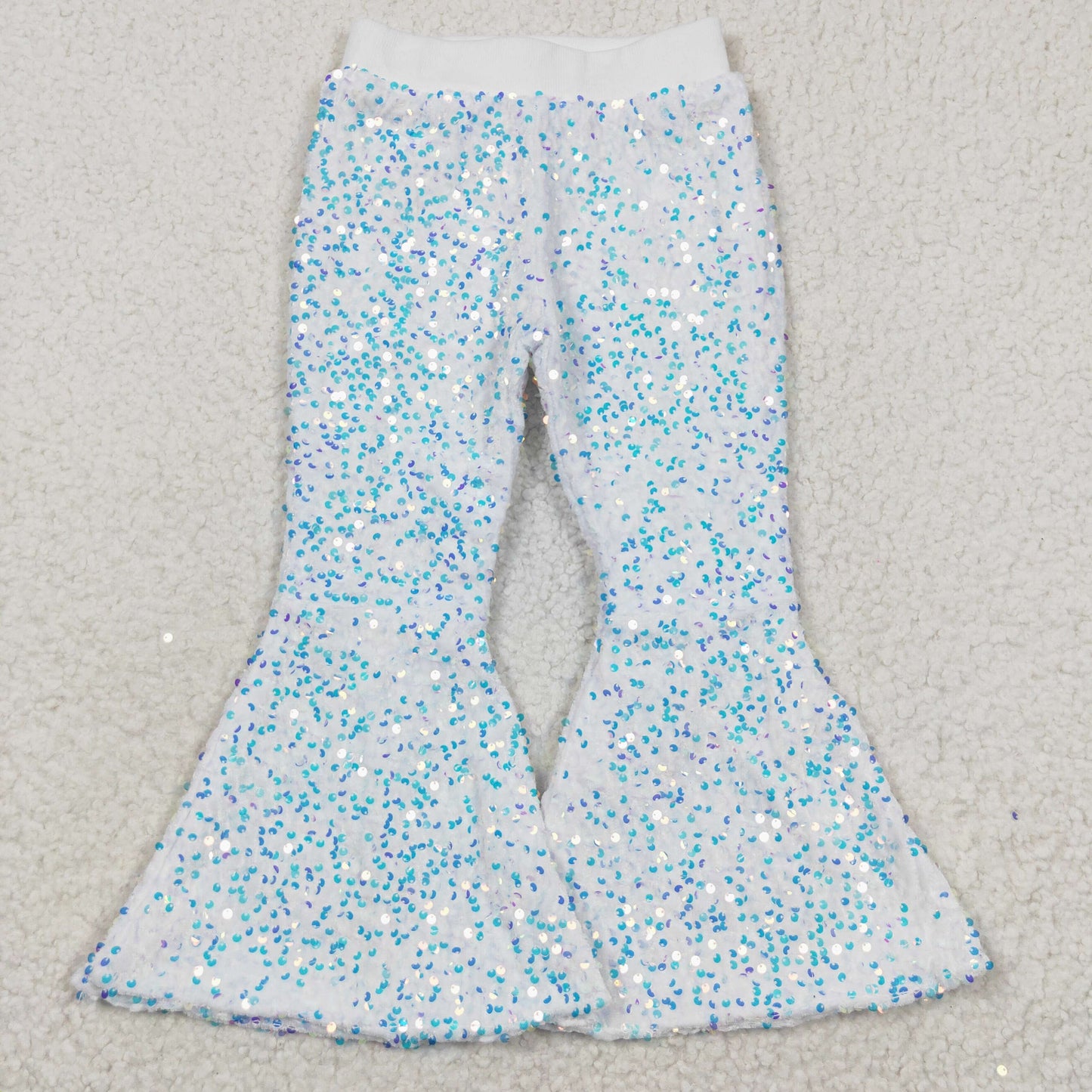 White sequined bell bottom pants C16-20