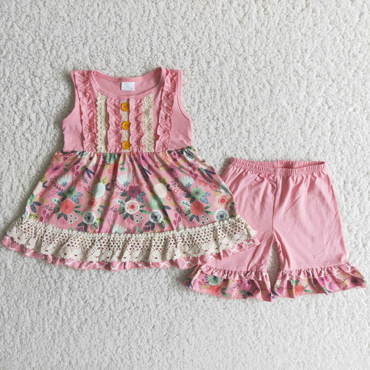 Sleeveless ruffles shorts summer outfits  C2-3