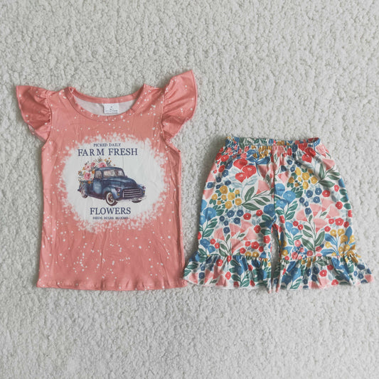 (Promotion)Girls summer FLOWERS outfits   C4-24