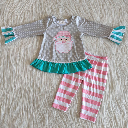 Long sleeve legging pants Christmas embroideried outfits