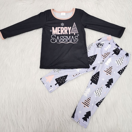 (Promotion)6 A25-16 Merry Christmas Tree Girls Outfits