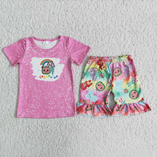 (Promotion)Girls summer cartoon outfits  D11-17