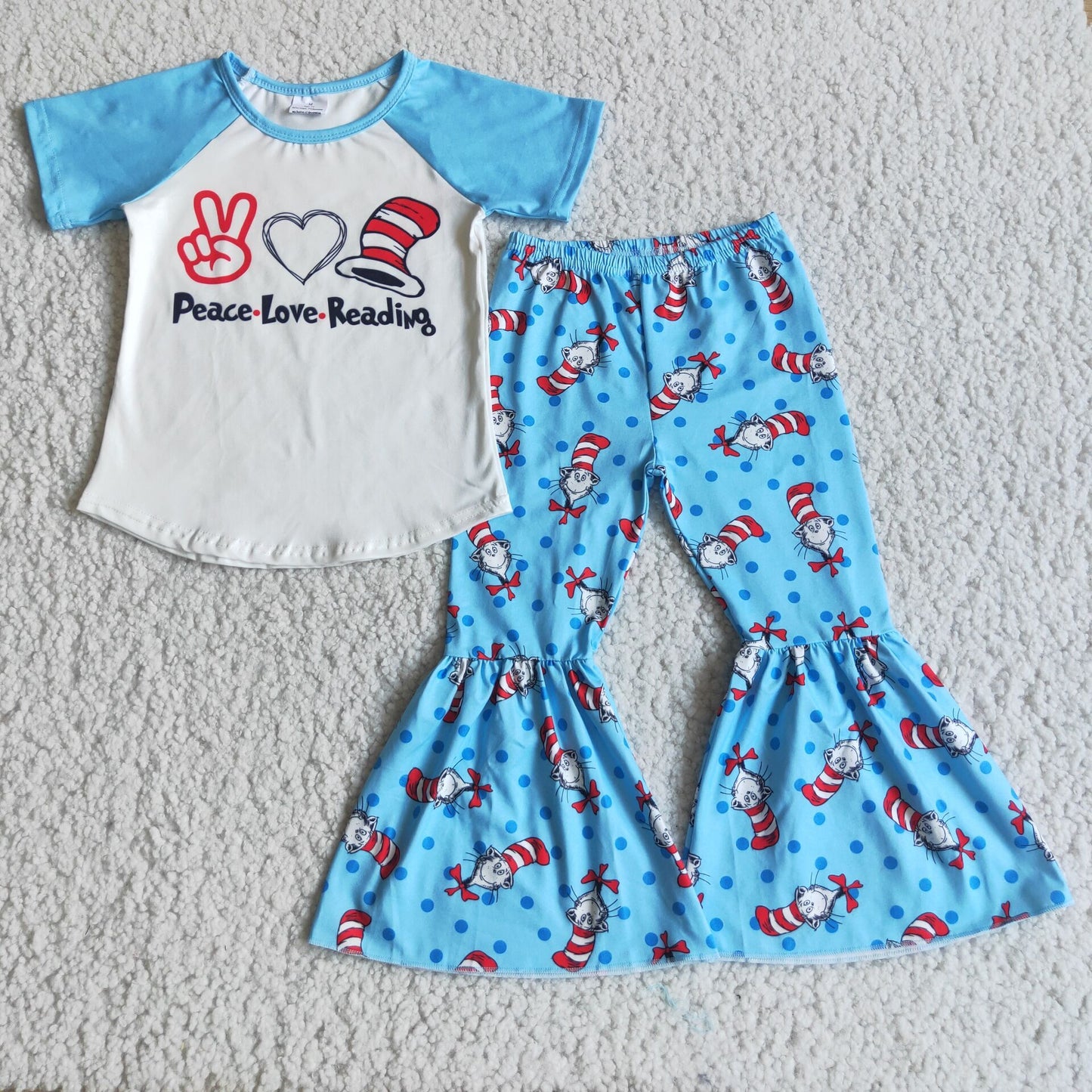 (Promotion)Short sleeve bell bottom pants outfits  D2-12