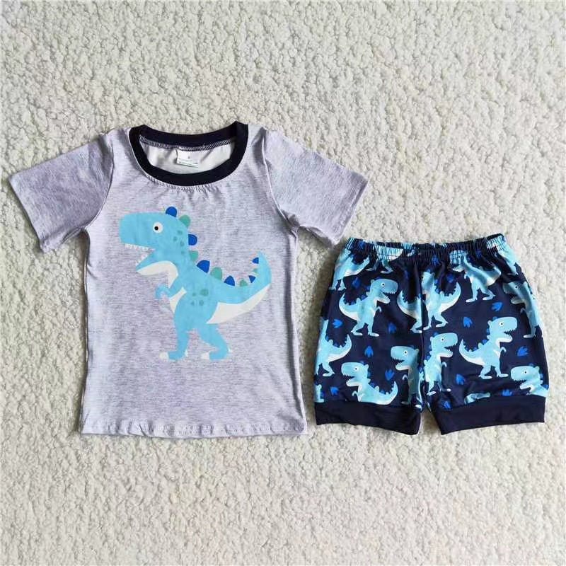 (Promotion)Boys summer short sleeve shorts embroideried outfits D9-15