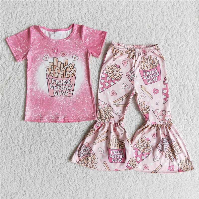 Fries Heart Print Sisters Valentine's Day Matching Clothes