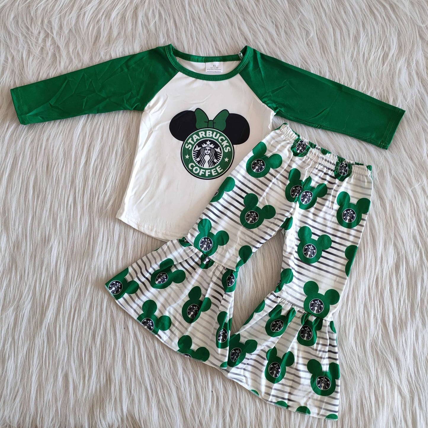 (Promotion) 6 A1-29 Girls Green Coffee bell pants outfits