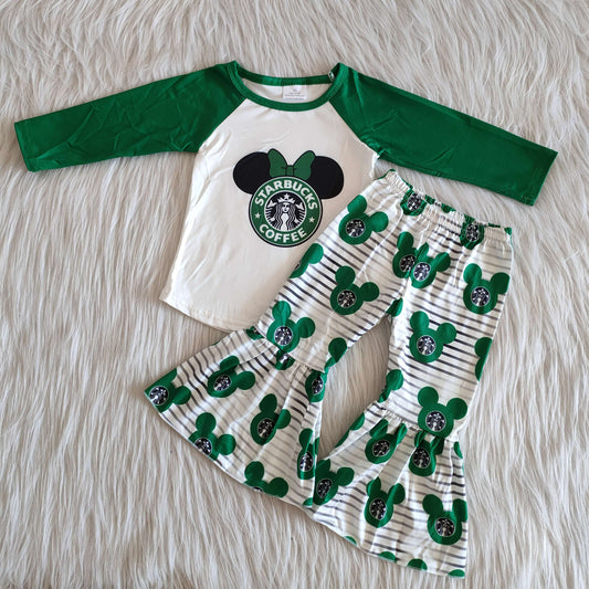 (Promotion) 6 A1-29 Girls Green Coffee bell pants outfits