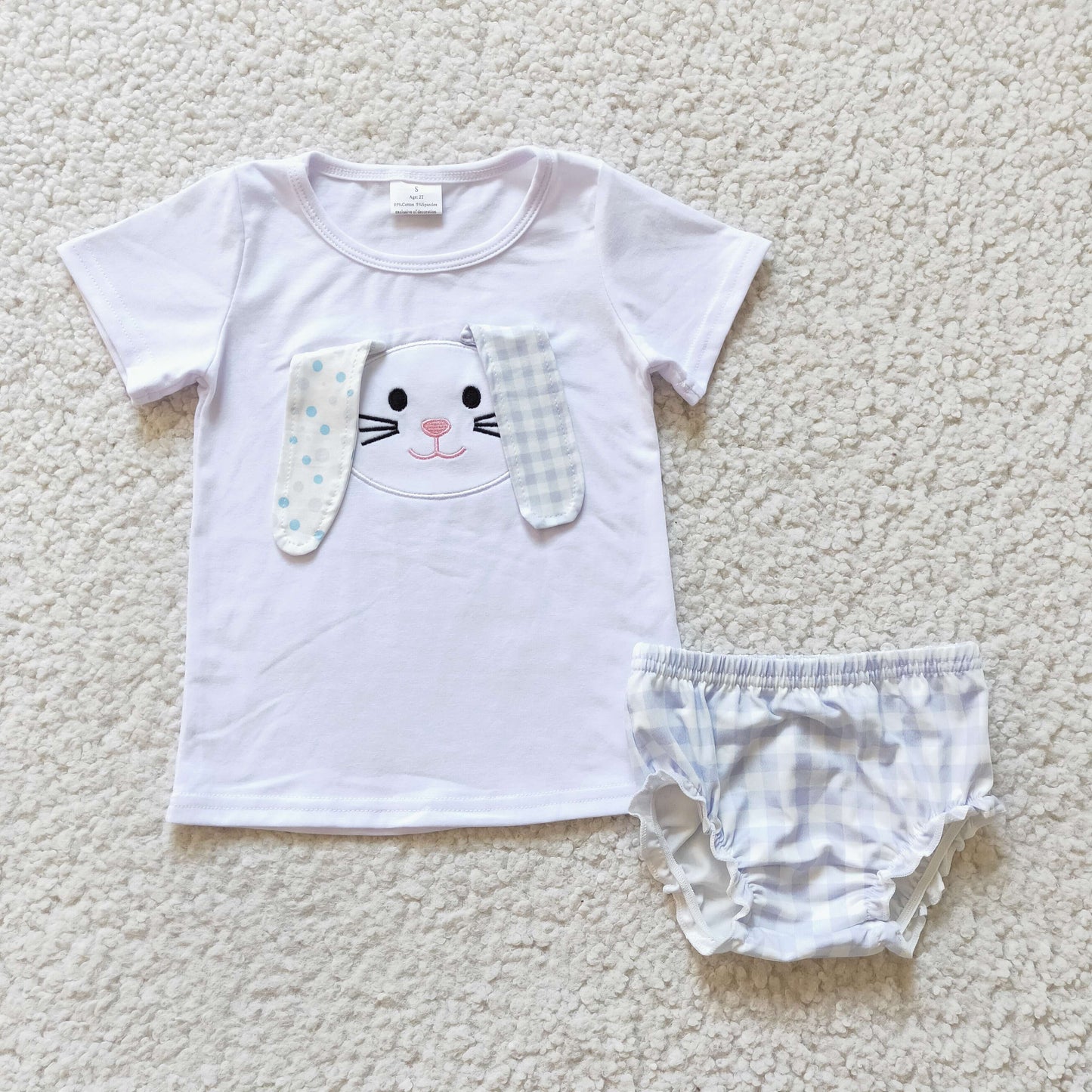 Baby bunny print bummie set    GBO0063