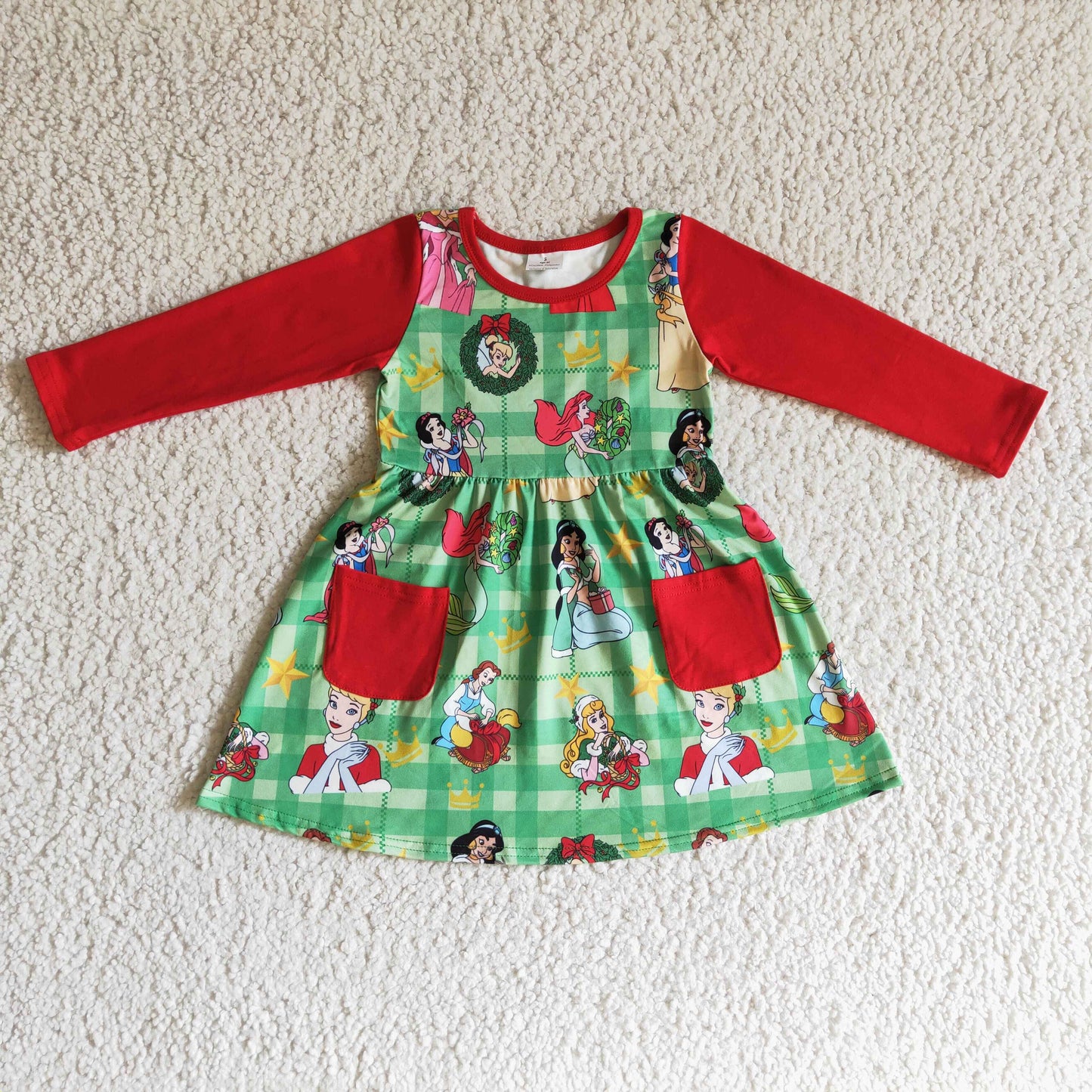 (Promotion)Girls long-sleeved Christmas dress       GLD0048