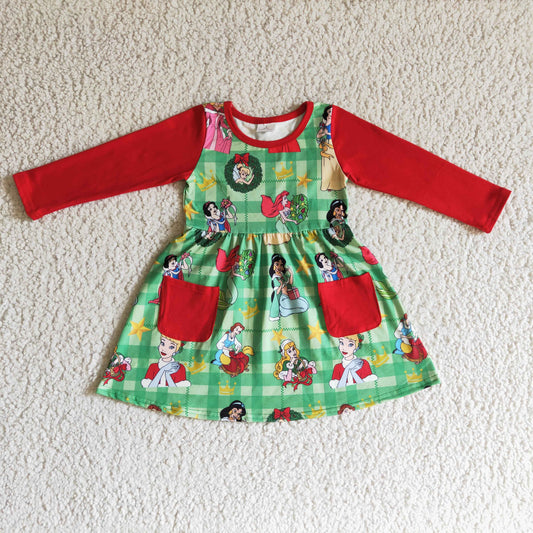 (Promotion)Girls long-sleeved Christmas dress       GLD0048