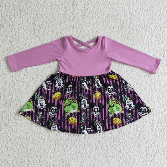 (Promotion)Girls Hallowmas purple dress       GLD0059