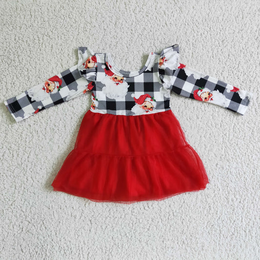 (Promotion) Girls long sleeve Santa tutu dress       GLD0121