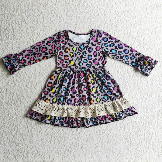 Girls leopard print dress   GLD0148