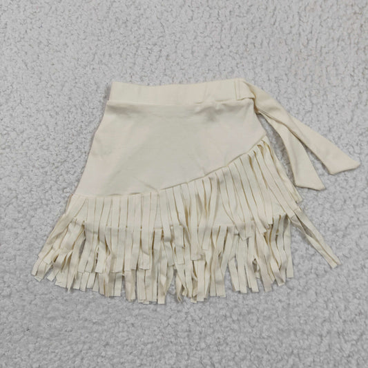 Baby Girls Thick fabric White Tassel Ruffle Skirts  GLK0002