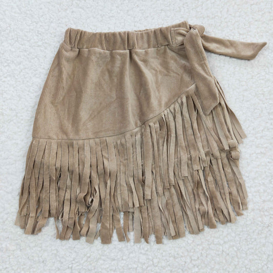 Baby Girls Thick fabric Beige Tassel Ruffle Skirts  GLK0004