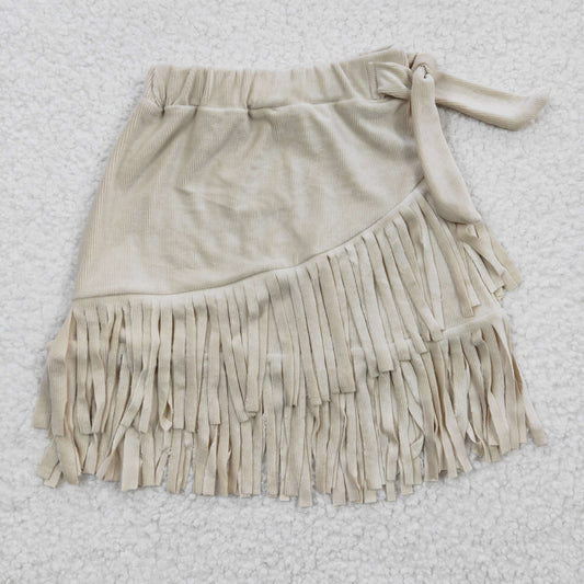 Baby Girls Thick fabric Light Grey Tassel Ruffle Skirts  GLK0008