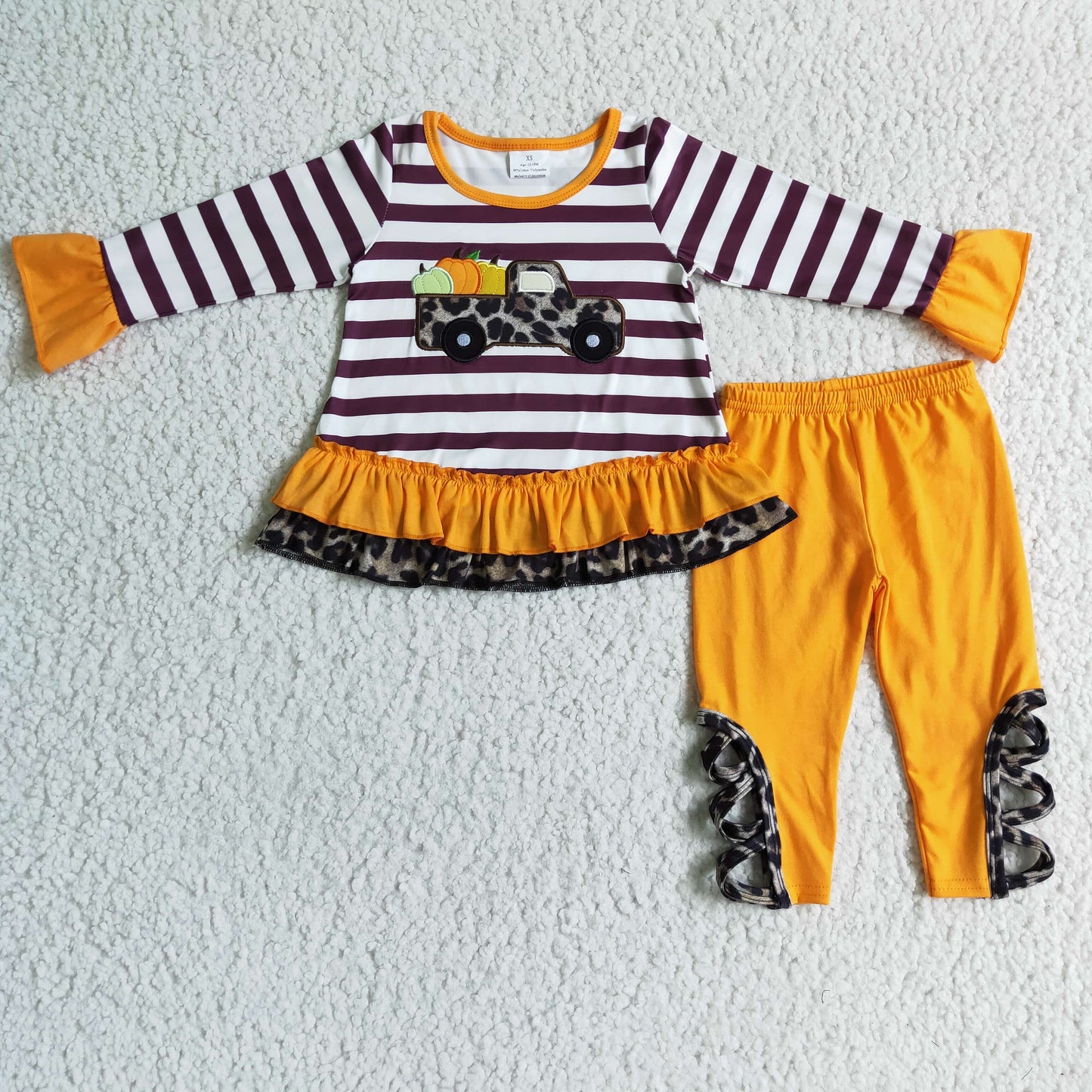 (Promotion)Girls fall pumpkin outfits   GLP0005