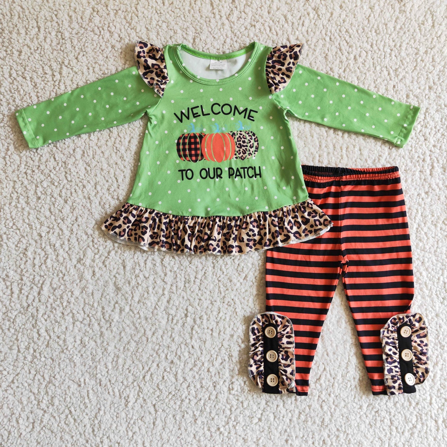 Girls fall pumpkin outfits   GLP0038