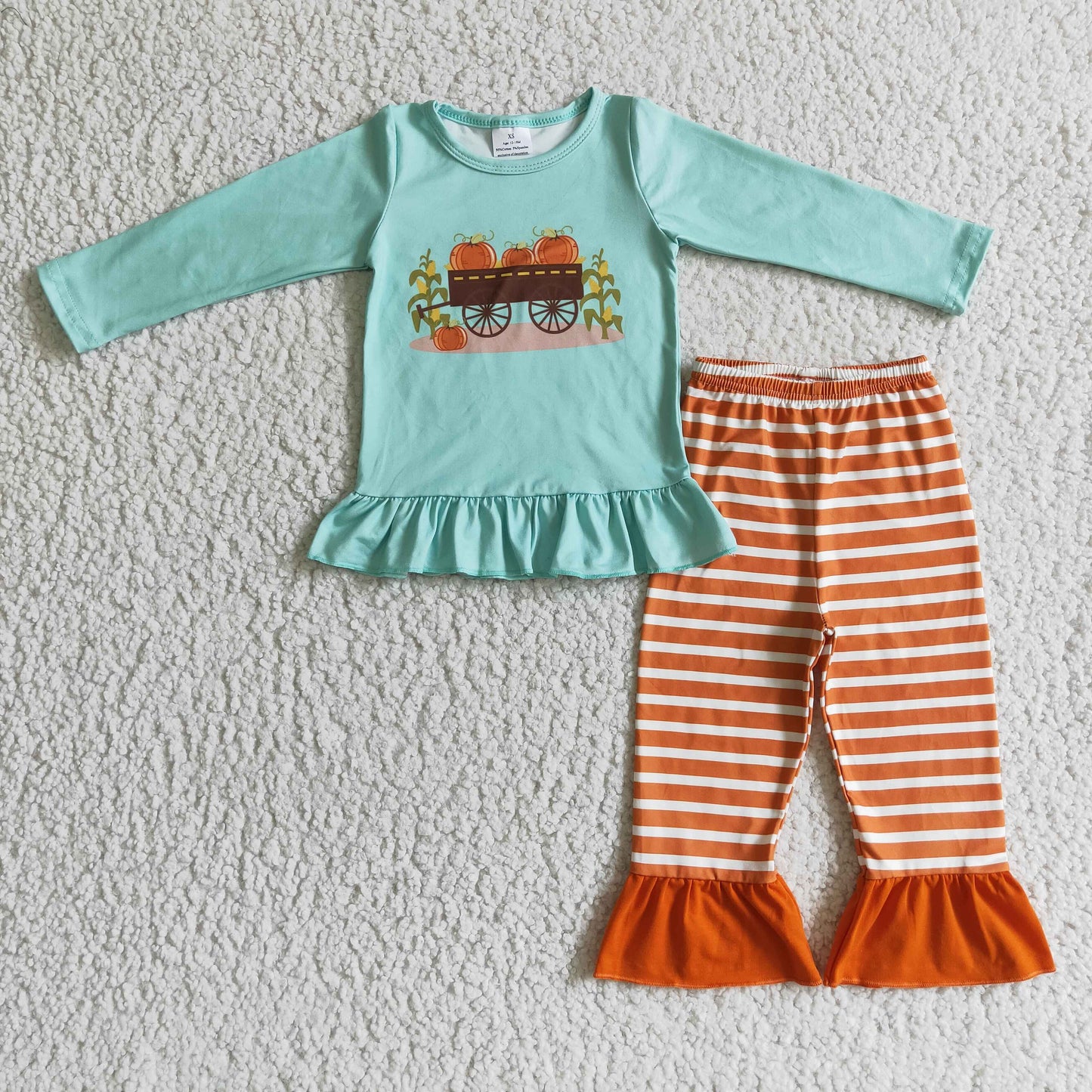 (Promotion)Girls fall pumpkin outfits   GLP0069