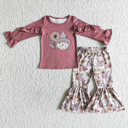 (Promotion) Scarecrow Print Girls Fall Outfits      GLP0104