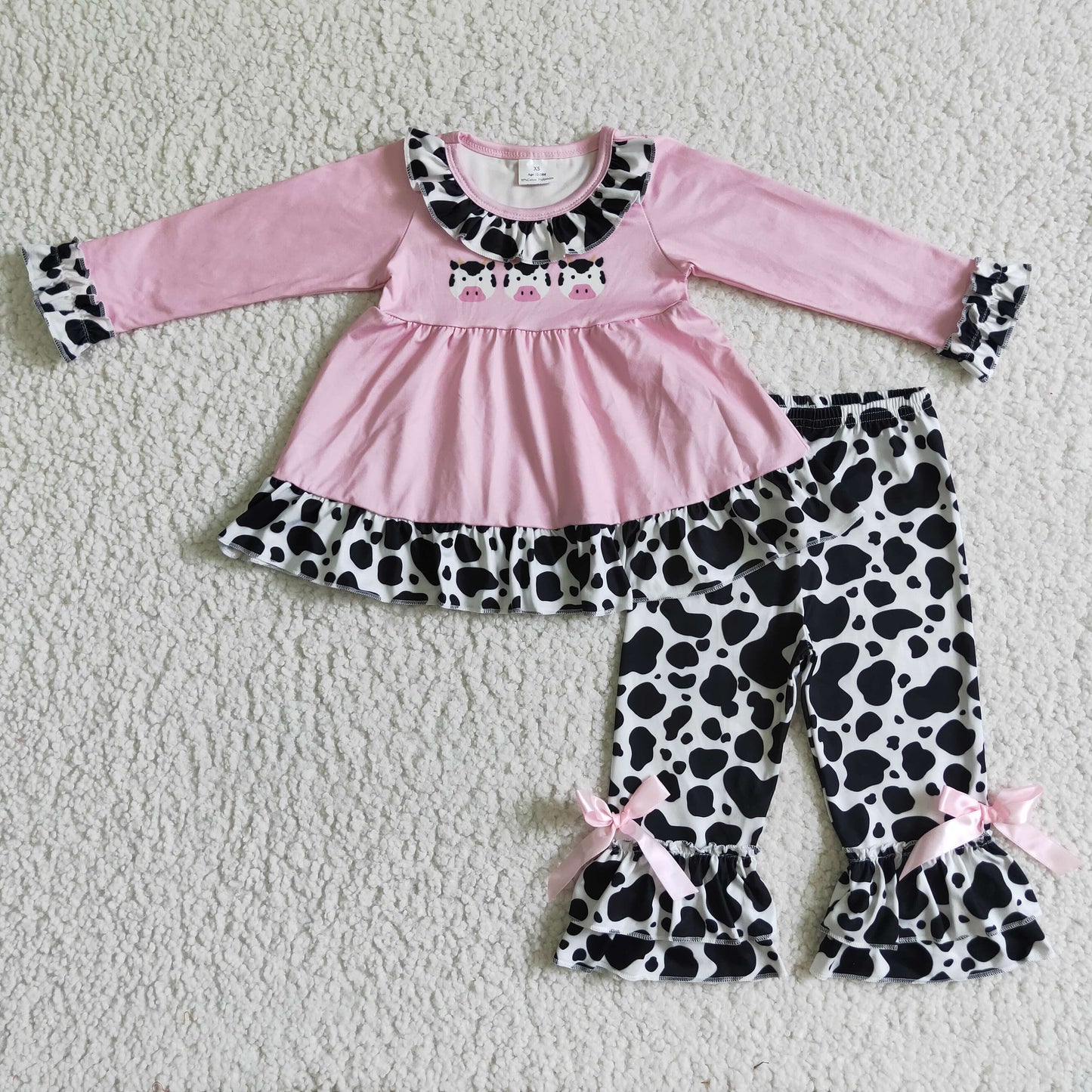 (Promotion)Girls long sleeve fall pink outfits   GLP0165