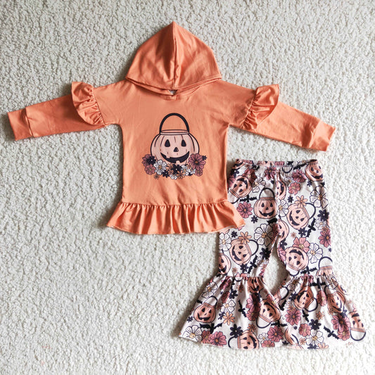 Girls long sleeve hooded top Hallowenn outfits    GLP0213