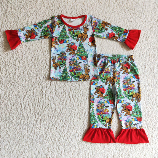 (Promotion)Girls Christmas pajamas    GLP0242