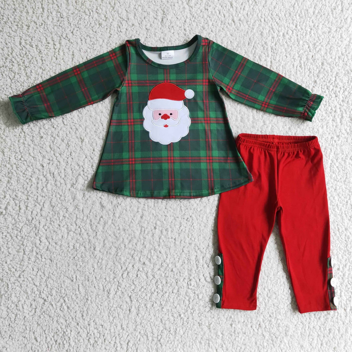 Girls Christmas Santa Claus print legging outfit      GLP0308