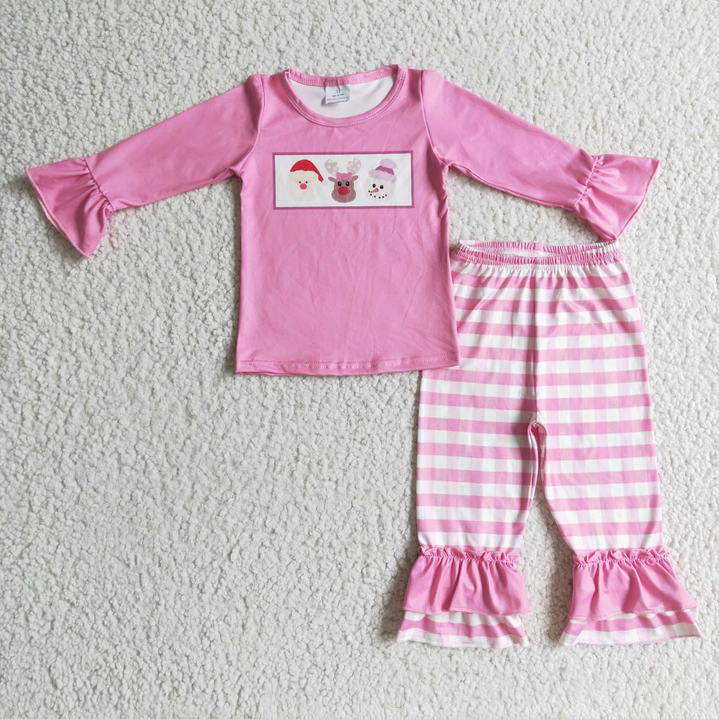 Girls pink Christmas outfits    GLP0315