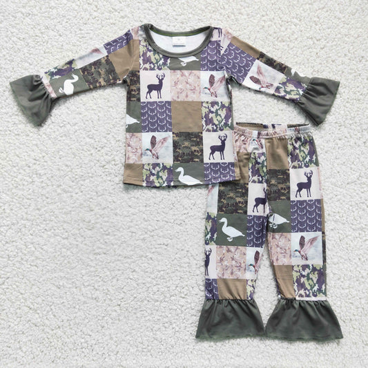 Girls hunting print pajamas         GLP0318
