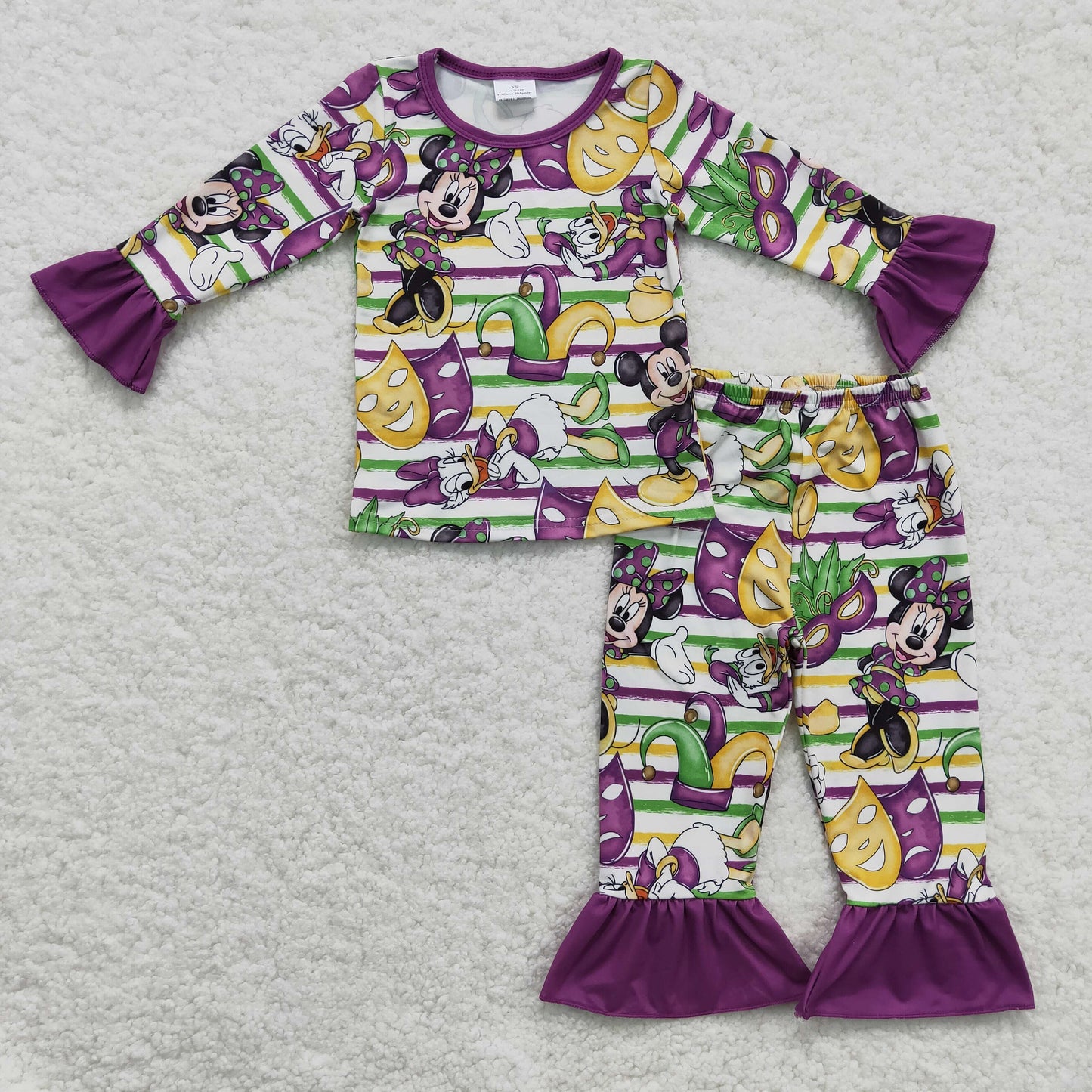 Girls Mardi Gras design pajama set     GLP0344