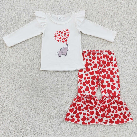 Girls heart print Valentine's Day outfits   GLP0379