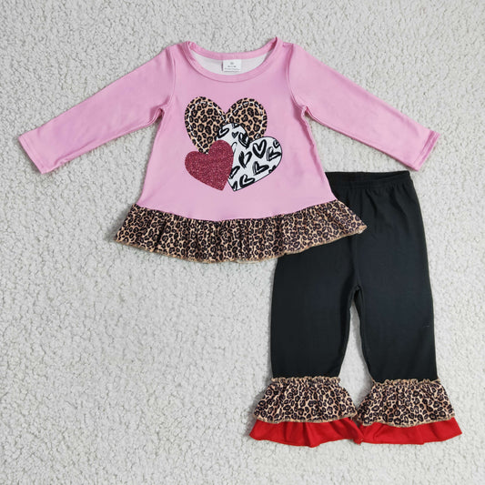 Girls heart print Valentine's Day outfit    GLP0385