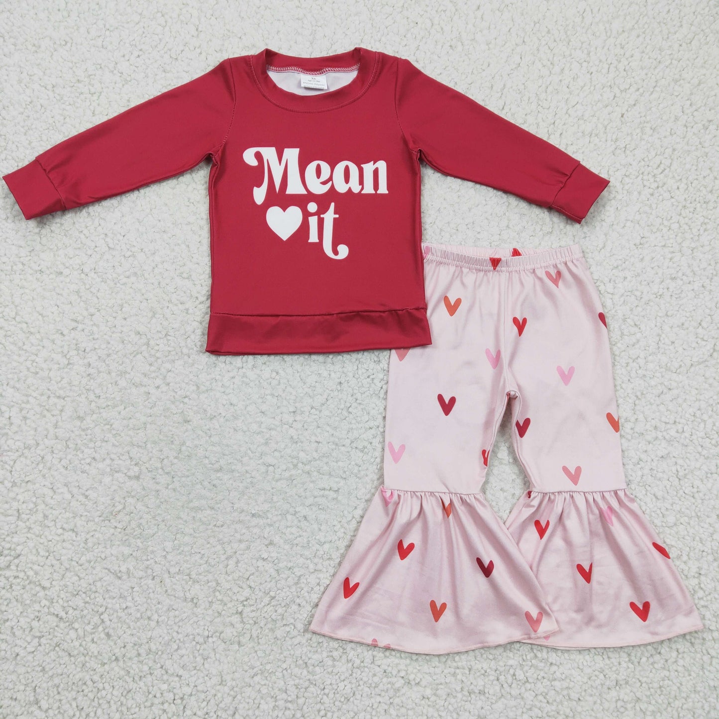 Girls Valentine's Day bell pants outfits  GLP0396