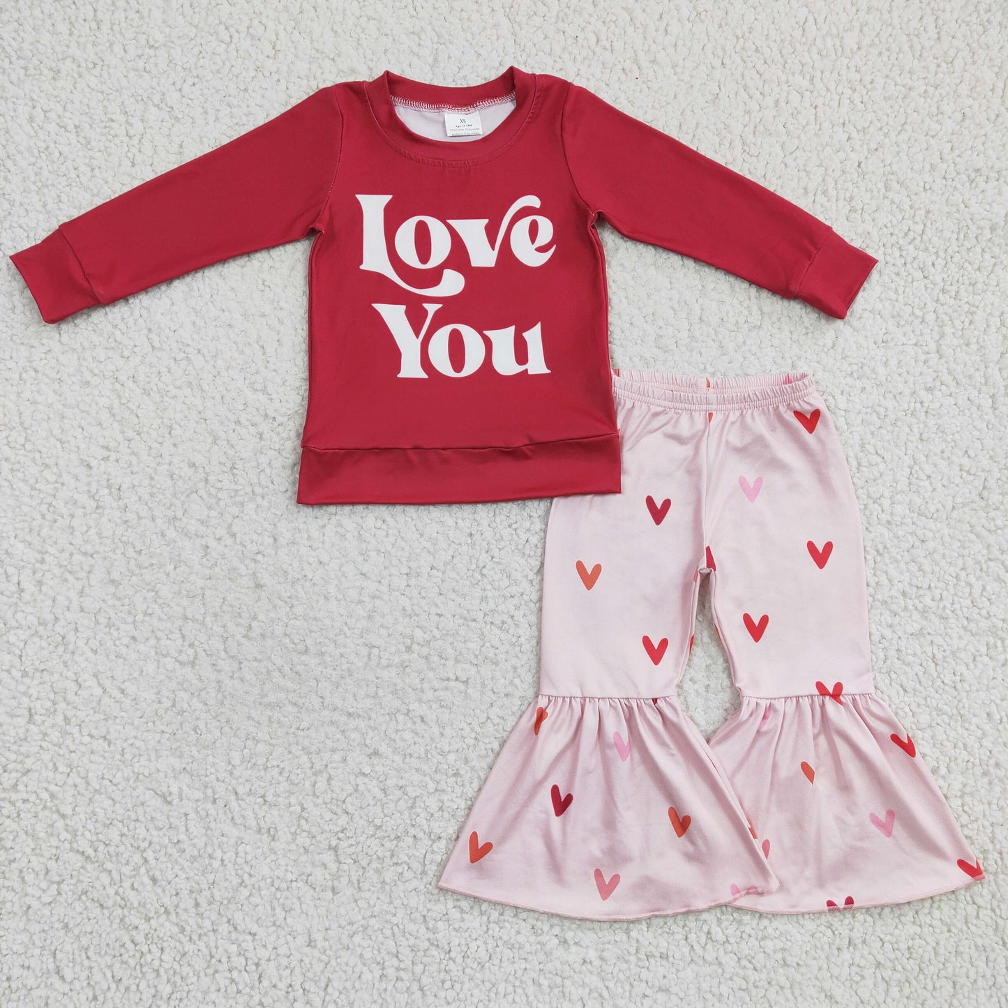 Girls LOVE YOU print Valentine's Day outfits  GLP0397